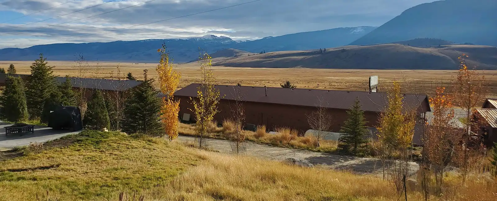 The National Elk Refuge and the Sleeping Indian mountain formation can be seen from Elk Ridge Estate, a Jackson Hole luxury vacation rental.